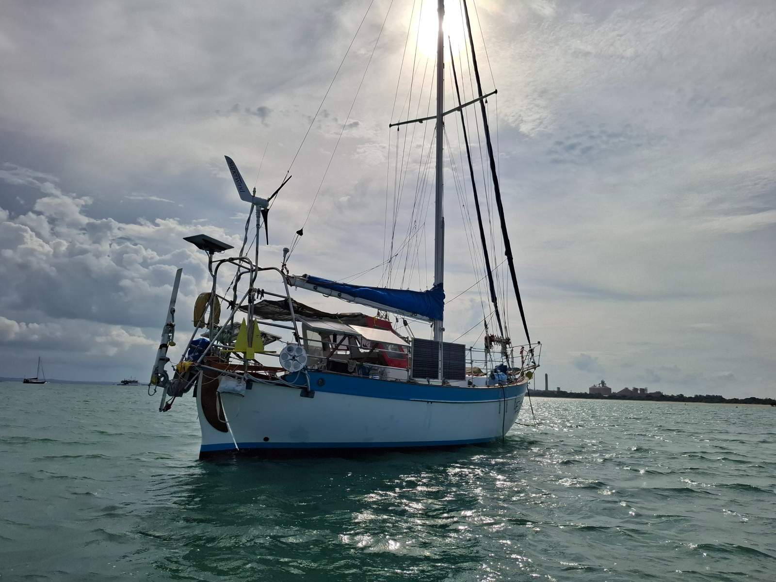 Westsail 32 Heavy displacement, full length keel, safe design.