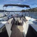 Hanse 470E -Elite class offshore-equipped performance cruiser:Aft sunshade fitted to bimini