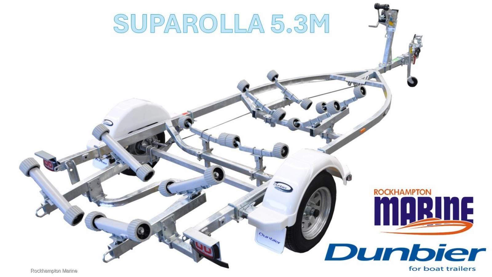 DUNBIER SUPAROLLA GALVANISED BOAT TRAILER SUITS BOATS UP TO 5.3M