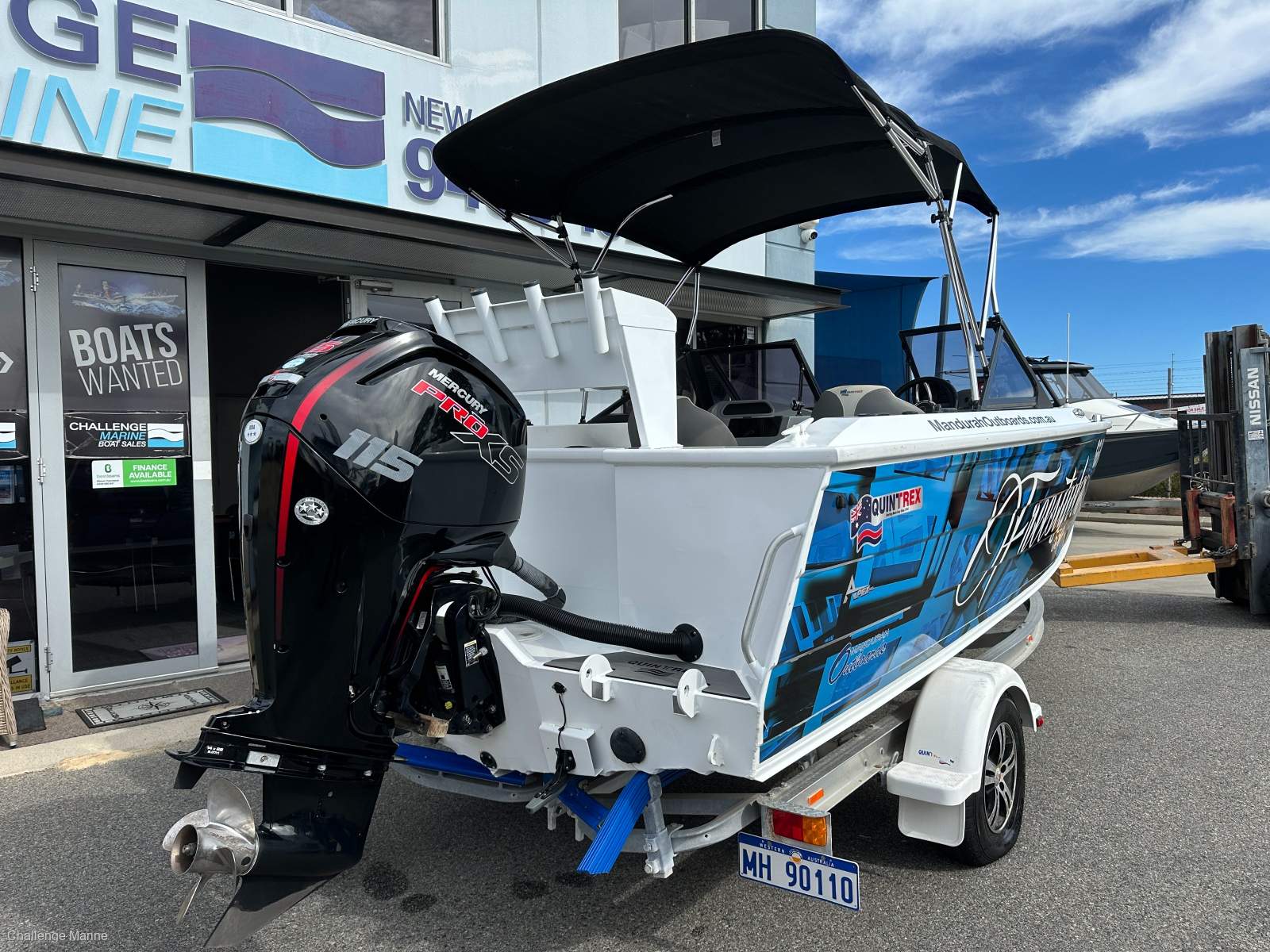 Quintrex 550 Freestyler Ocean riding bowrider and also a family ski boat