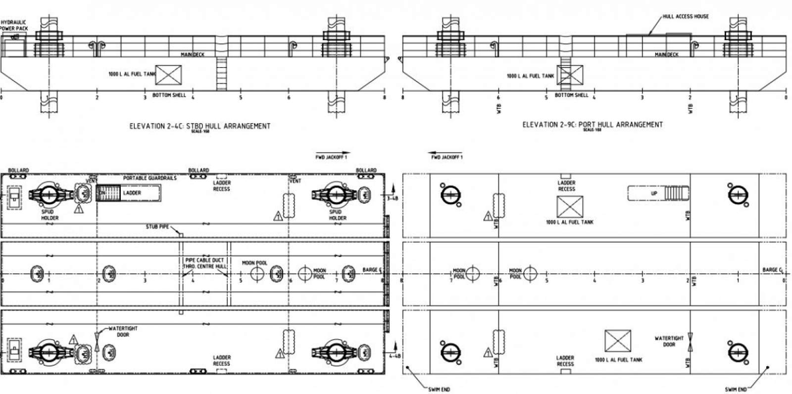 Stalwart Marine Barge Jack-Up 18.00 x 9.00m Sectional Road Transportable