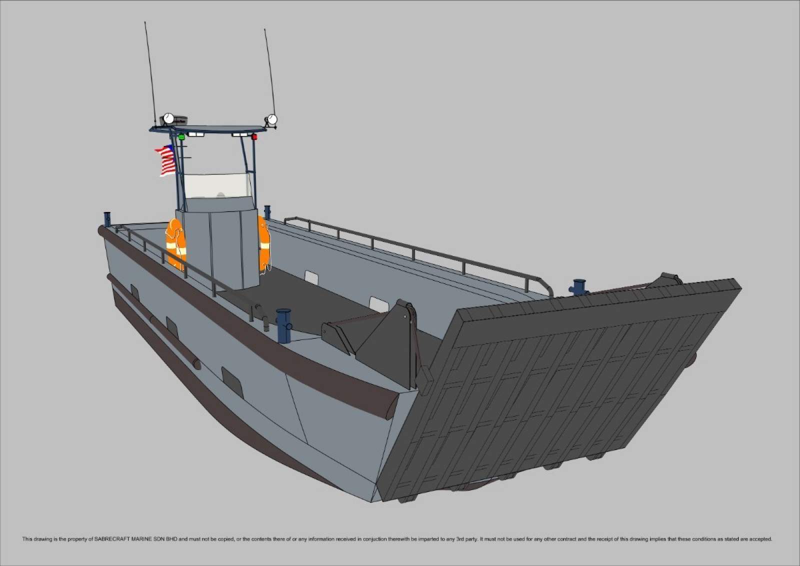 Stalwart Marine Landing Craft 9 Meter Work Boat Barge