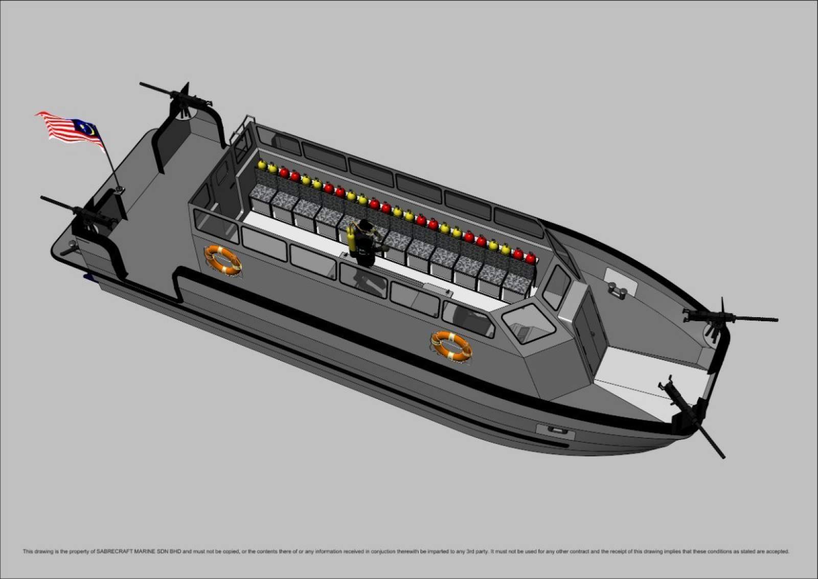 Stalwart Marine Patrol JetCat 12000 Gun Boat
