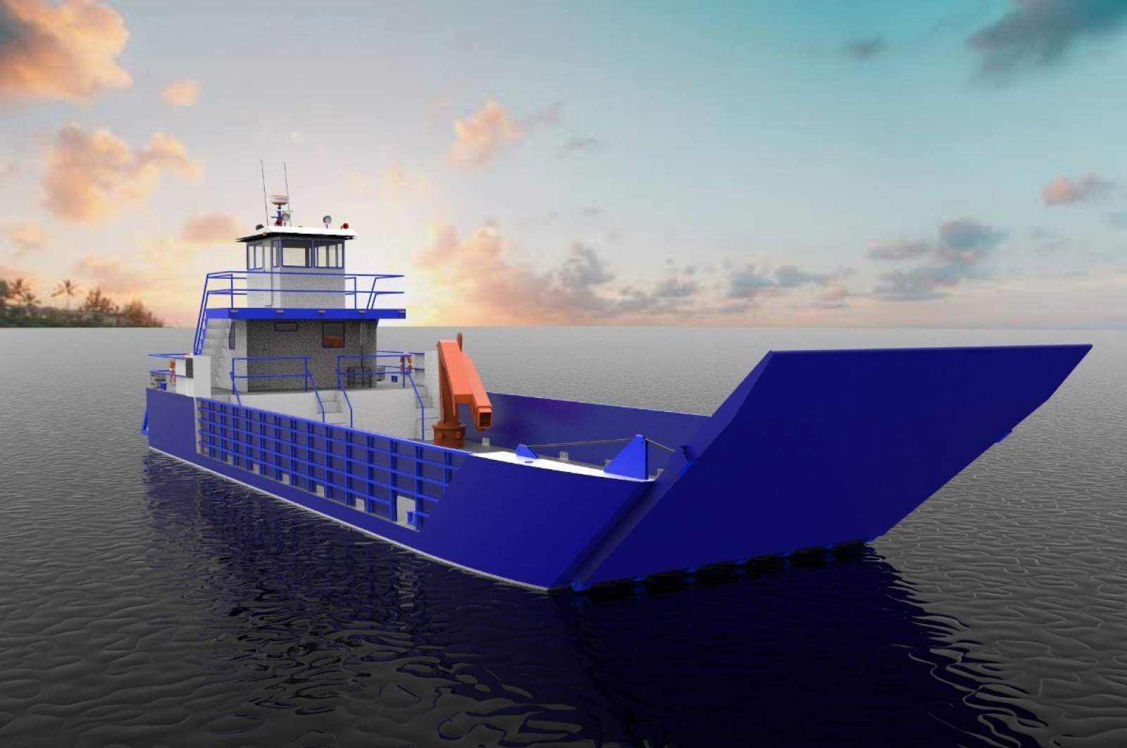 Stalwart Marine Landing Craft Barge 24.00 meter Aluminium with Deck Crane