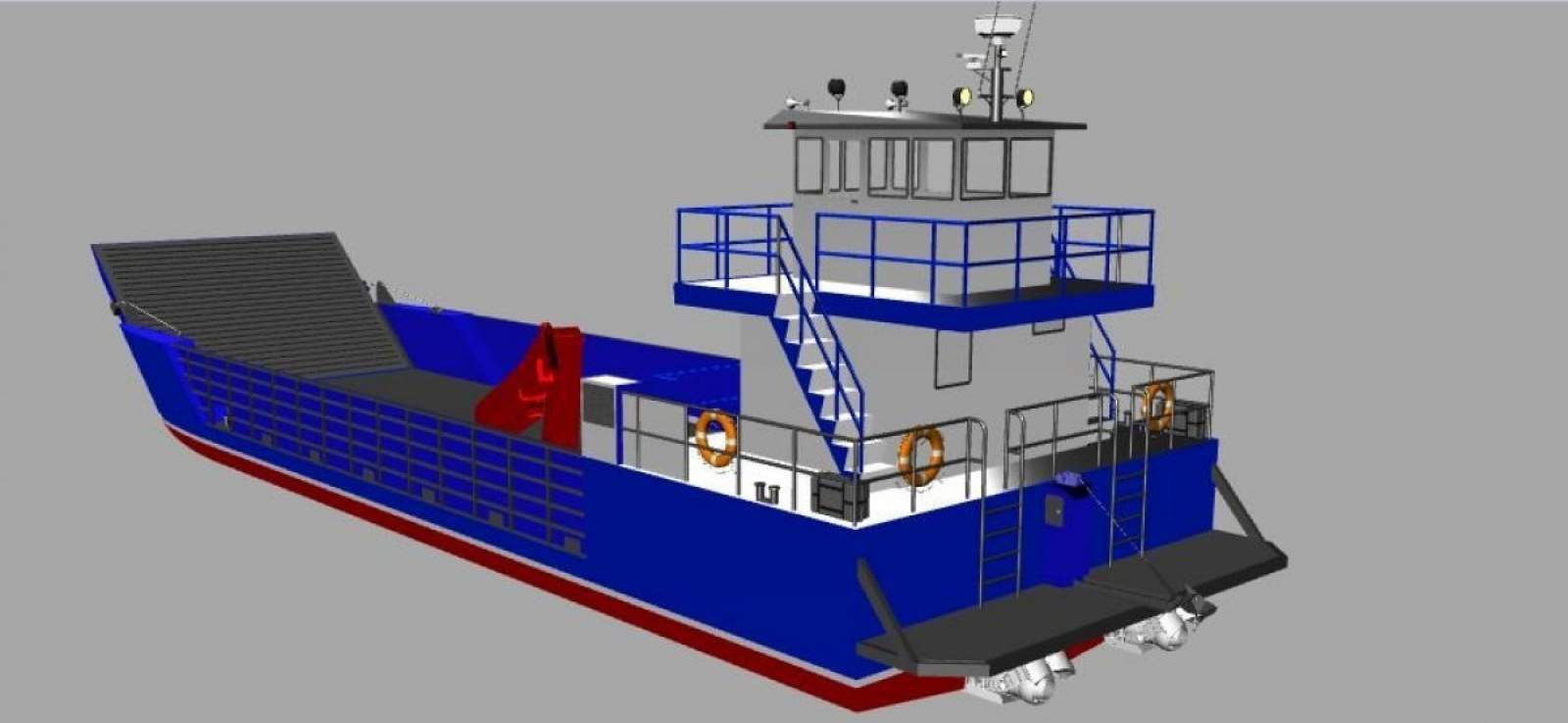 Stalwart Marine Landing Craft Barge 24.00 meter Aluminium with Deck Crane