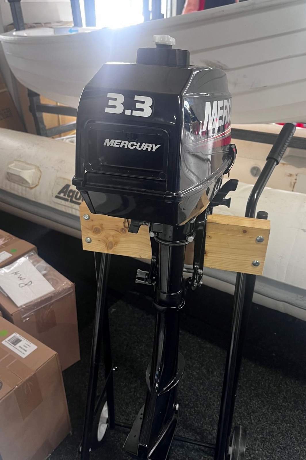 Used Mercury 3.3hp 2 stroke in excellent (AS NEW) condition.