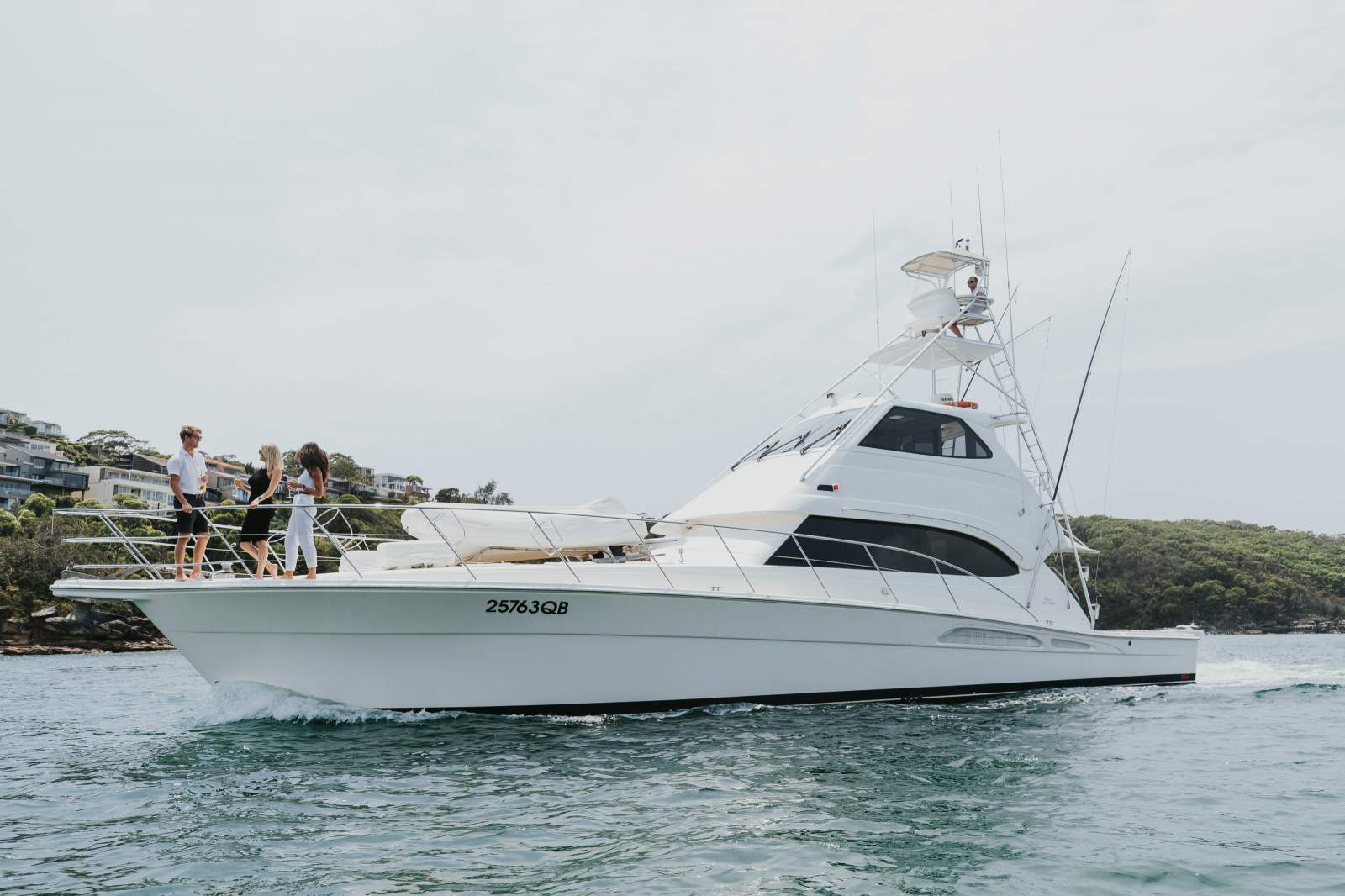 Riviera 58 Enclosed Flybridge Convertible with tuna tower