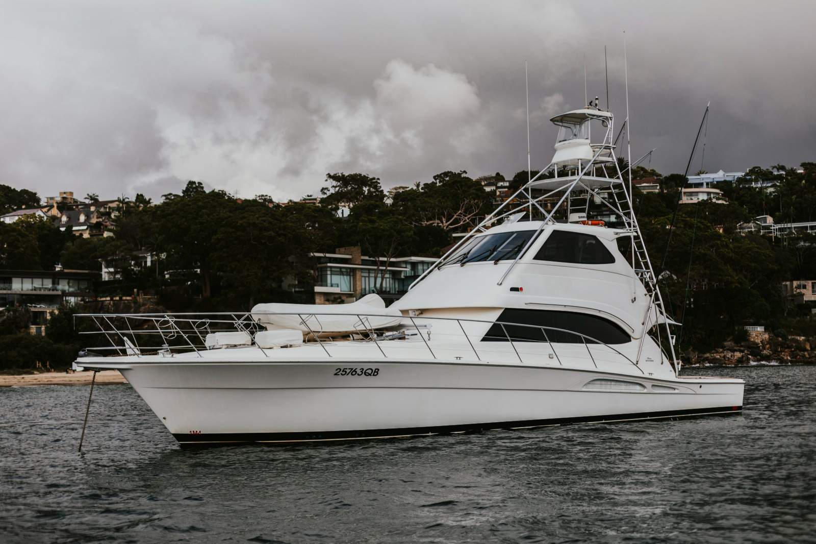 Riviera 58 Enclosed Flybridge Convertible with tuna tower