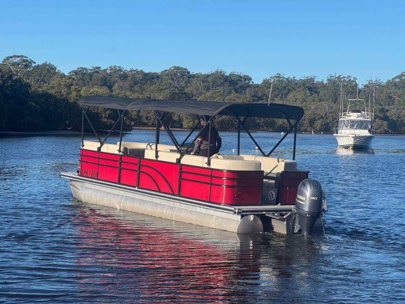 Pontoon Boat Dual Hull with 90hp Yamaha Motor 6hrs