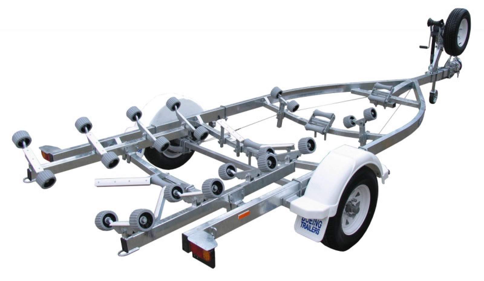 BOEING TRAILERS-SINGLE 5.5M ROLLER BRAKED BOAT TRAILER HEAVY DUTY