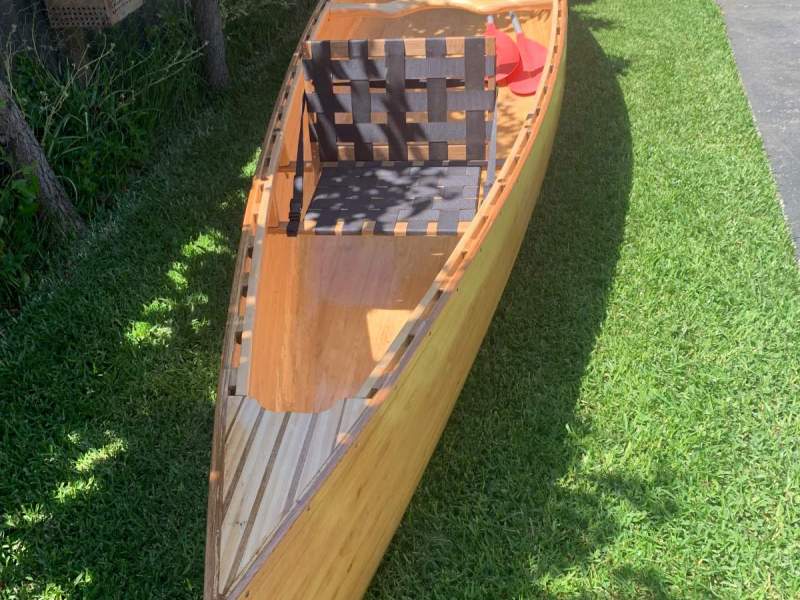 A Custom strip plank canoe