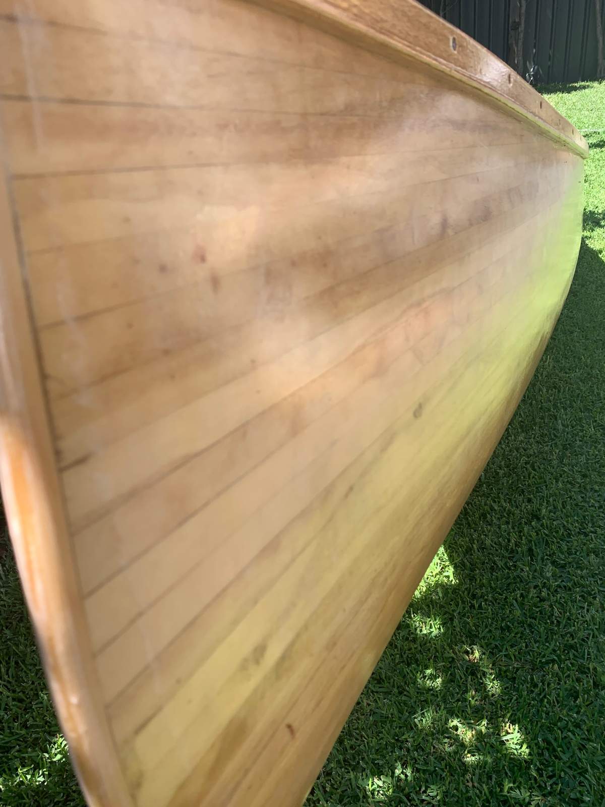 A Custom strip plank canoe