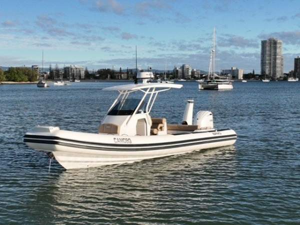 Brig Eagle 8 fibreglass centre console RIB with hypalon tubes