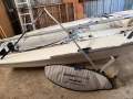 420 Sailing Dinghy International multiple sails, beach + road trailer