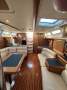 Jeanneau Sun Odyssey 40.3 Twin wheel walk through transom masthead rigged:In Saloon looking Aft
