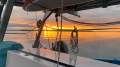 Hitchhiker 40 Sailing Catamaran:Poop Deck Sunset