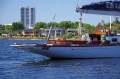 William Fife 36 Linear Rater:on a swing mooring