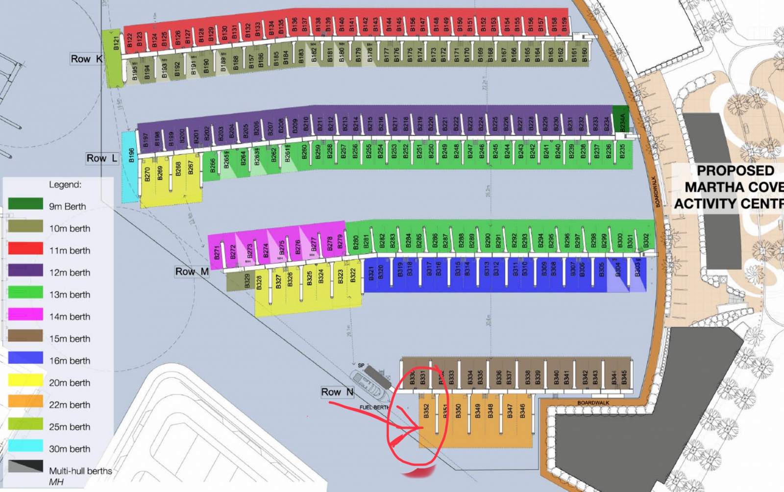 22 metre Martha Cove Marina Pen