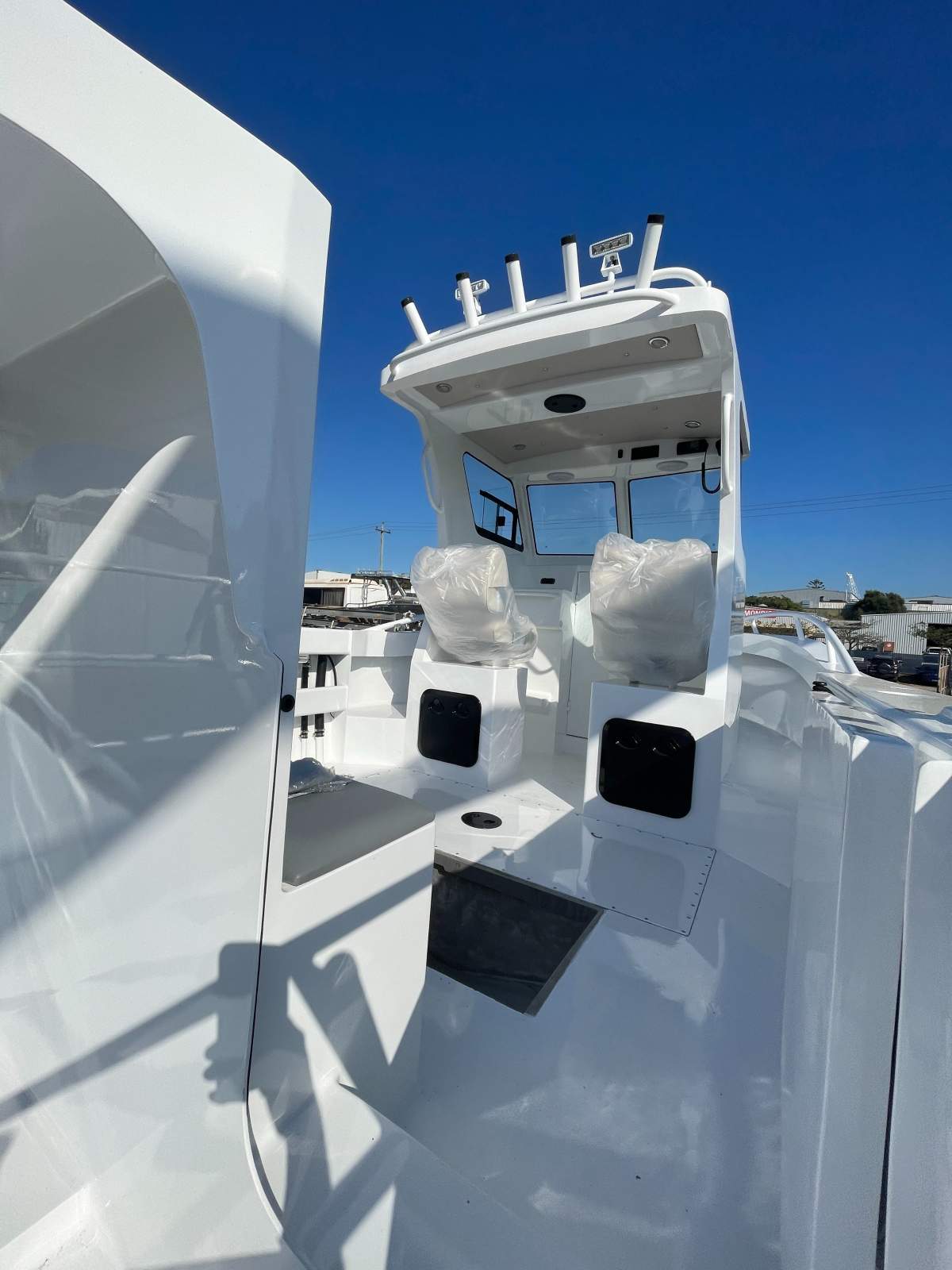 Lux Custom Boats 6100WA With added transom cage and double ladder