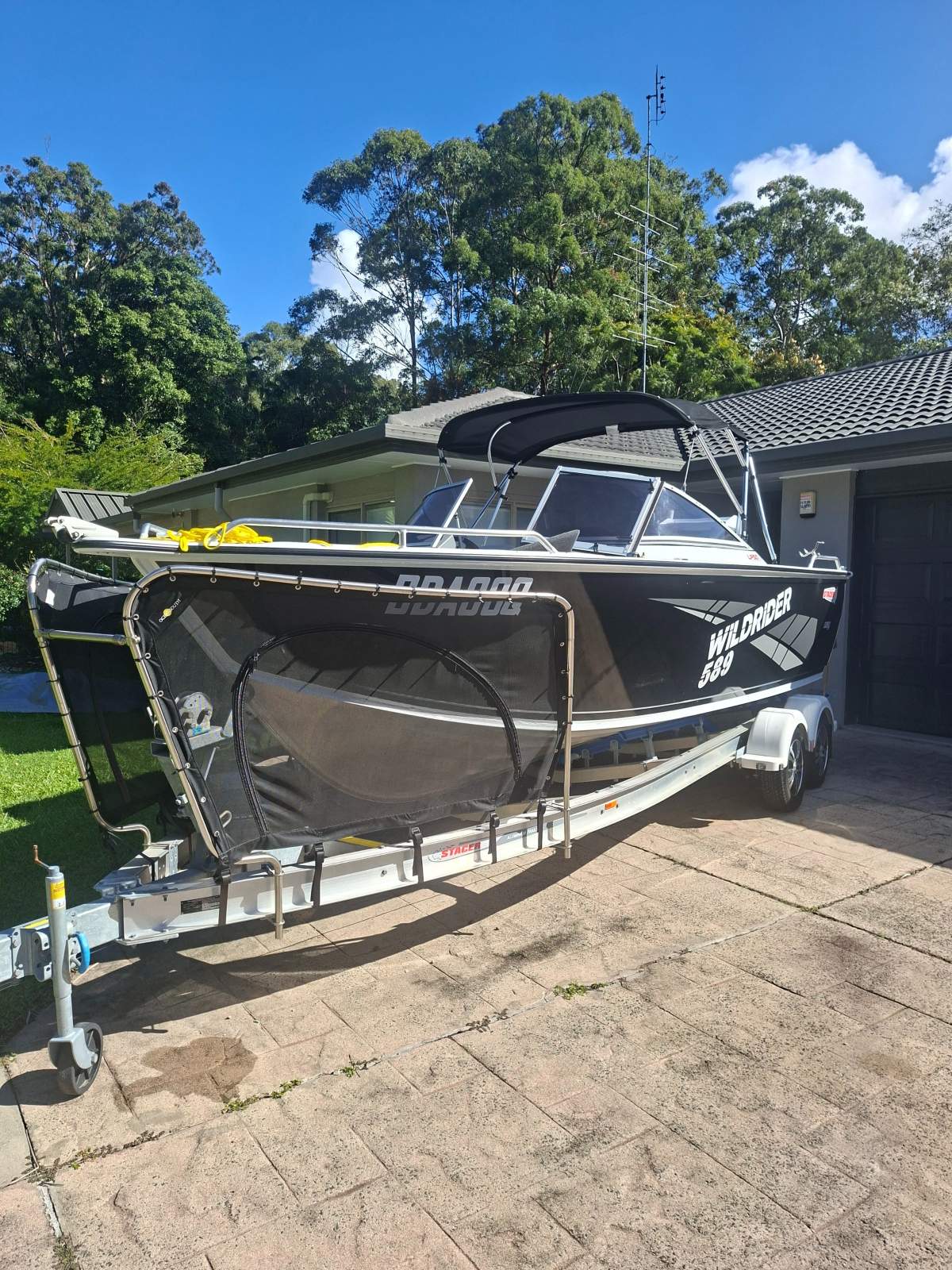 Stacer 589 Wild Rider:Boat on trailer