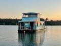 Modern houseboat on Wallis Lake