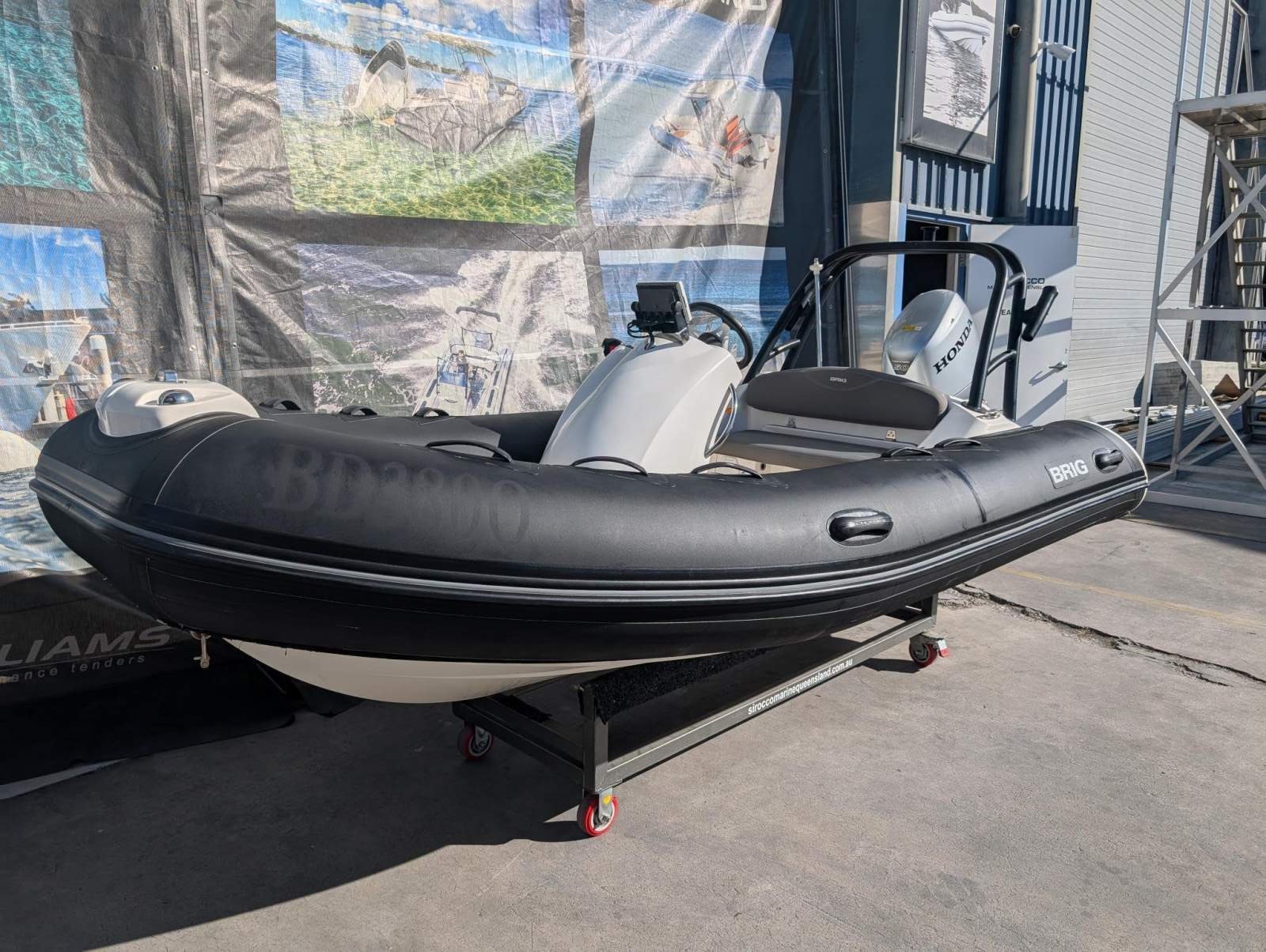 Brig Eagle 380 fibreglass centre console RIB with hypalon tubes