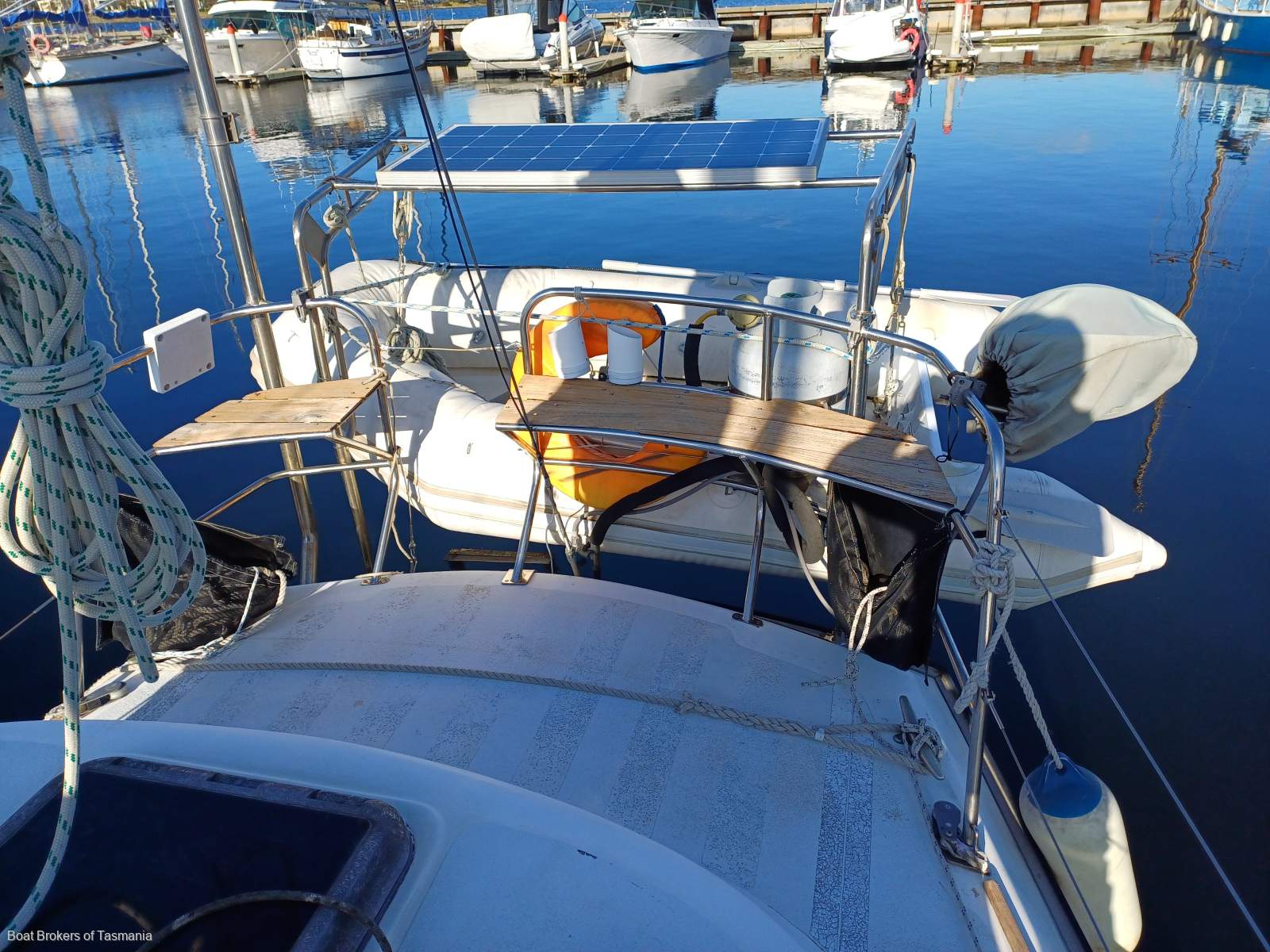 The Shack Jarkan 10.5 Centre cockpit cruising sloop. Boat Brokers of Tasmania