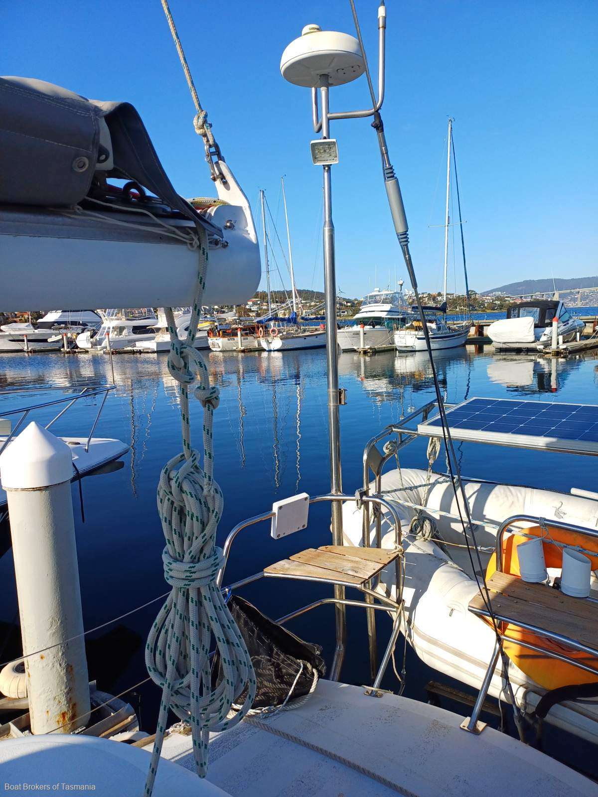 The Shack Jarkan 10.5 Centre cockpit cruising sloop. Boat Brokers of Tasmania