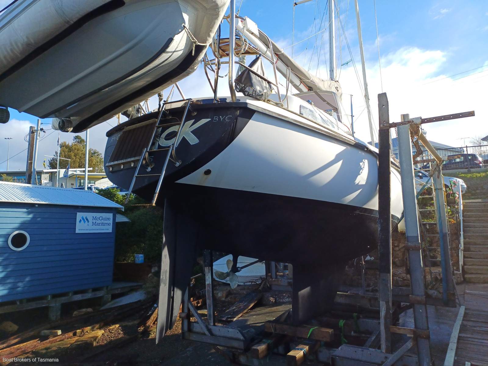 The Shack Jarkan 10.5 Centre cockpit cruising sloop. Boat Brokers of Tasmania