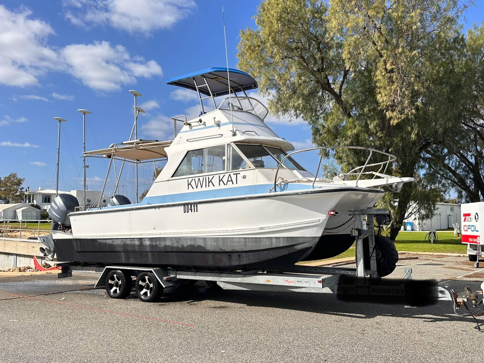 Shark Cat 24 foot DUAL HELM on Trailer