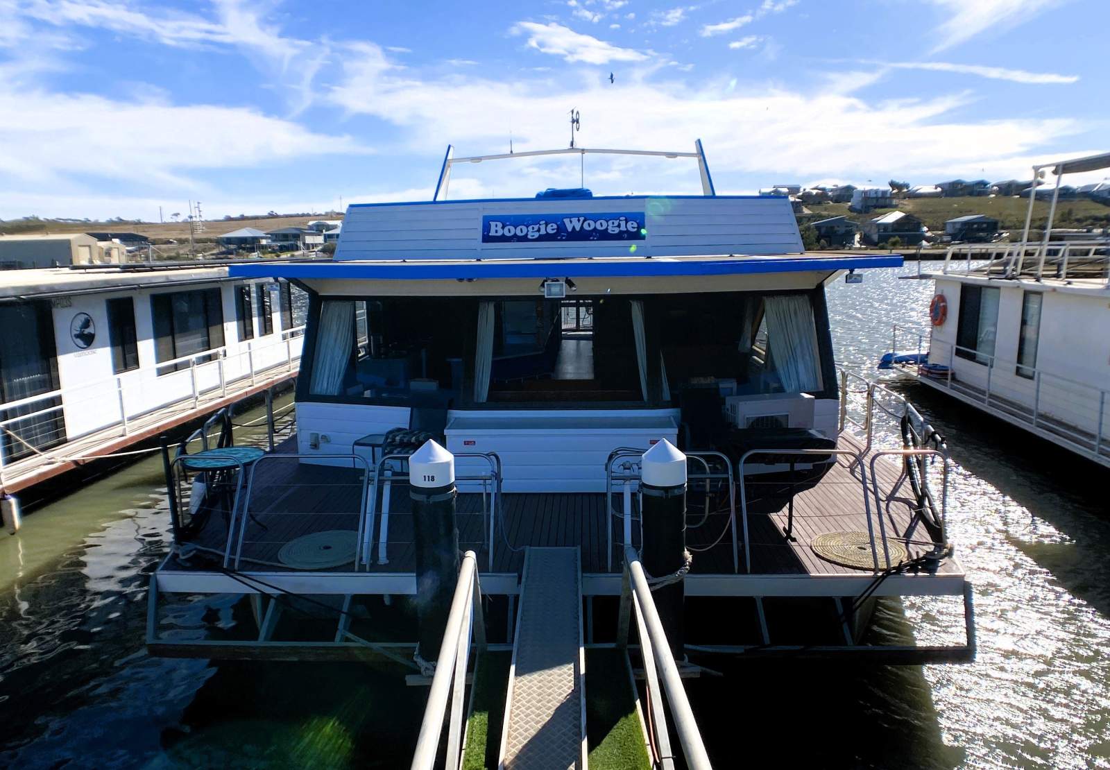 "BOOGIE WOOGIE". Two Deck, Dual Helm, Houseboat.