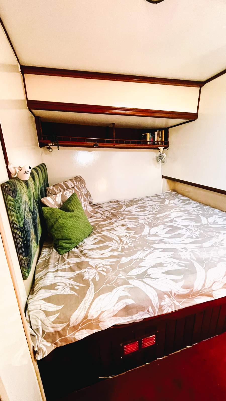 Argonaut Single Mast Sloop Motor Sailer:Airy, comfortble with storage or deep bookshelf above