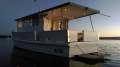 45 ft Trawler style cruiser:Aft port QTR view,