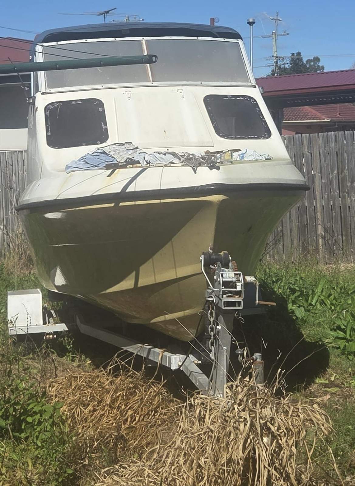 Custom half cabin boat
