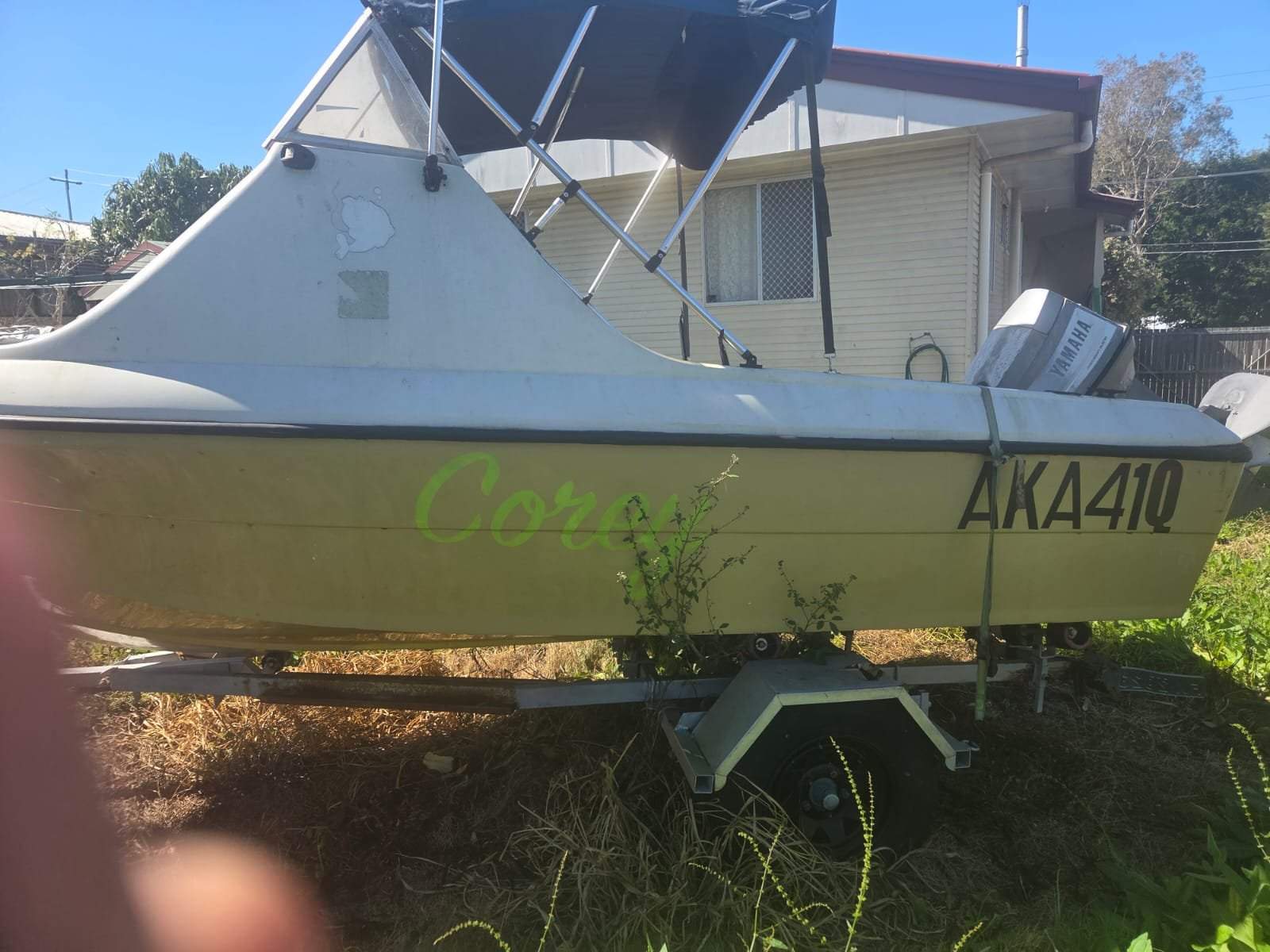 Custom half cabin boat