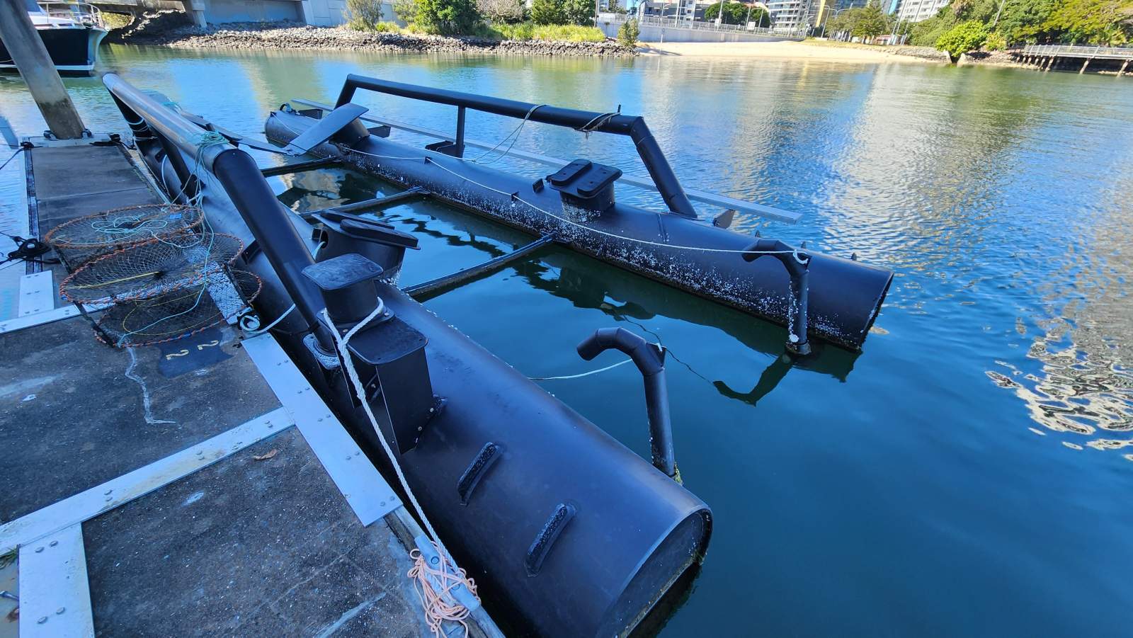 36ft Custom Made Air Boat Lift with adjustable width and spare pump