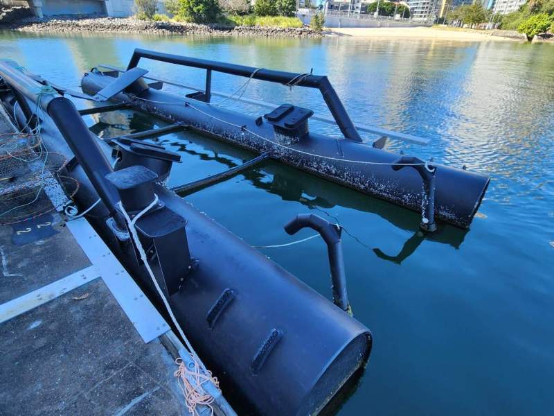 36ft Custom Made Air Boat Lift with adjustable width and spare pump