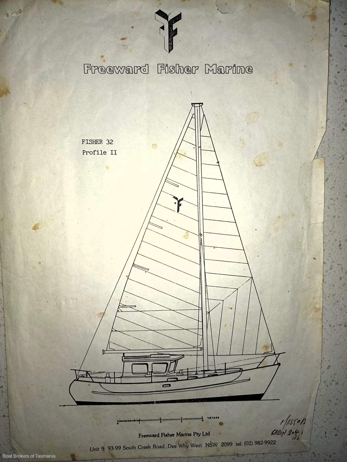 Doubloon Fisher 32 Strong fibreglass motorsailer with lots of extras Boat Brokers of Tasmania