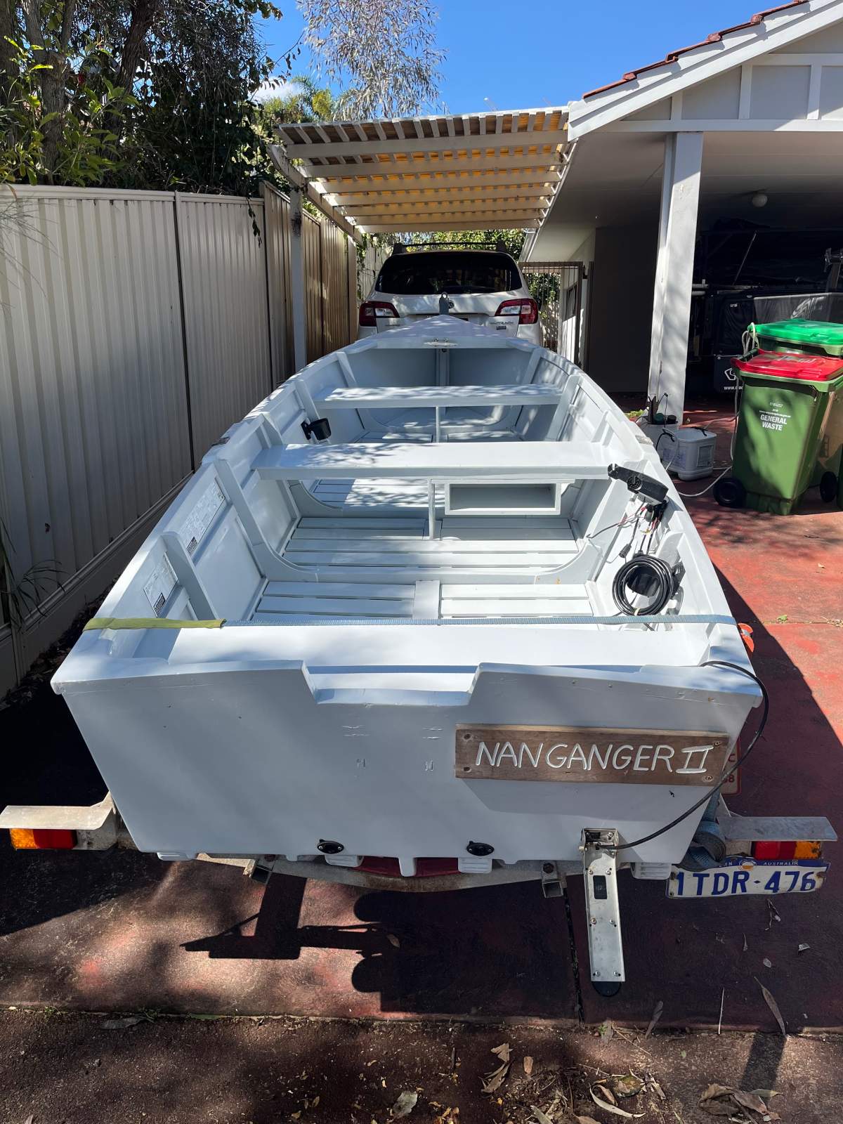 4.45m flat bottom wooden boat