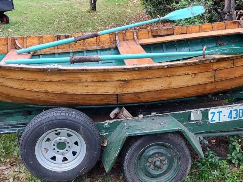 Fazackerley Collectors Boats Huon Pine, Clinker built Dinghy