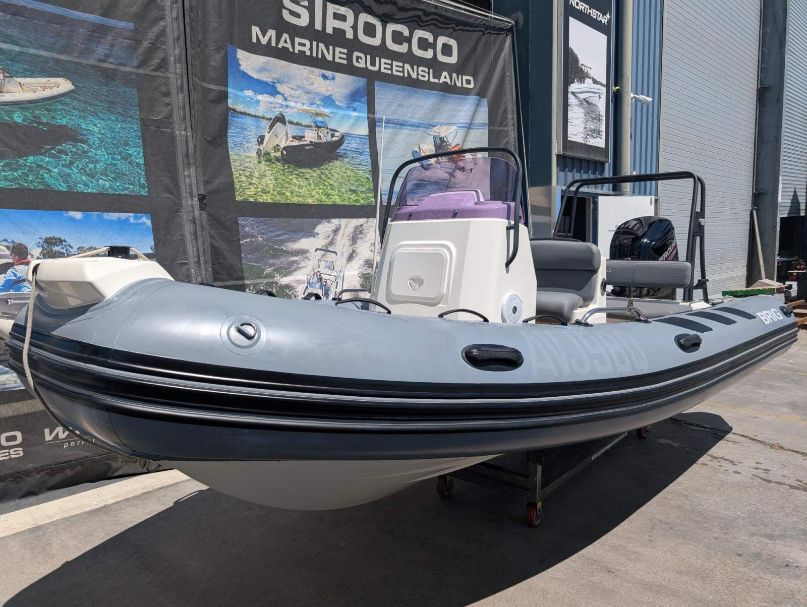 Brig Navigator 520 fibreglass centre console RIB with hypalon tubes
