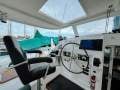 Lagoon 410 with extended transom and enclosed sugar scoops