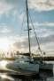 Lagoon 410 with extended transom and enclosed sugar scoops