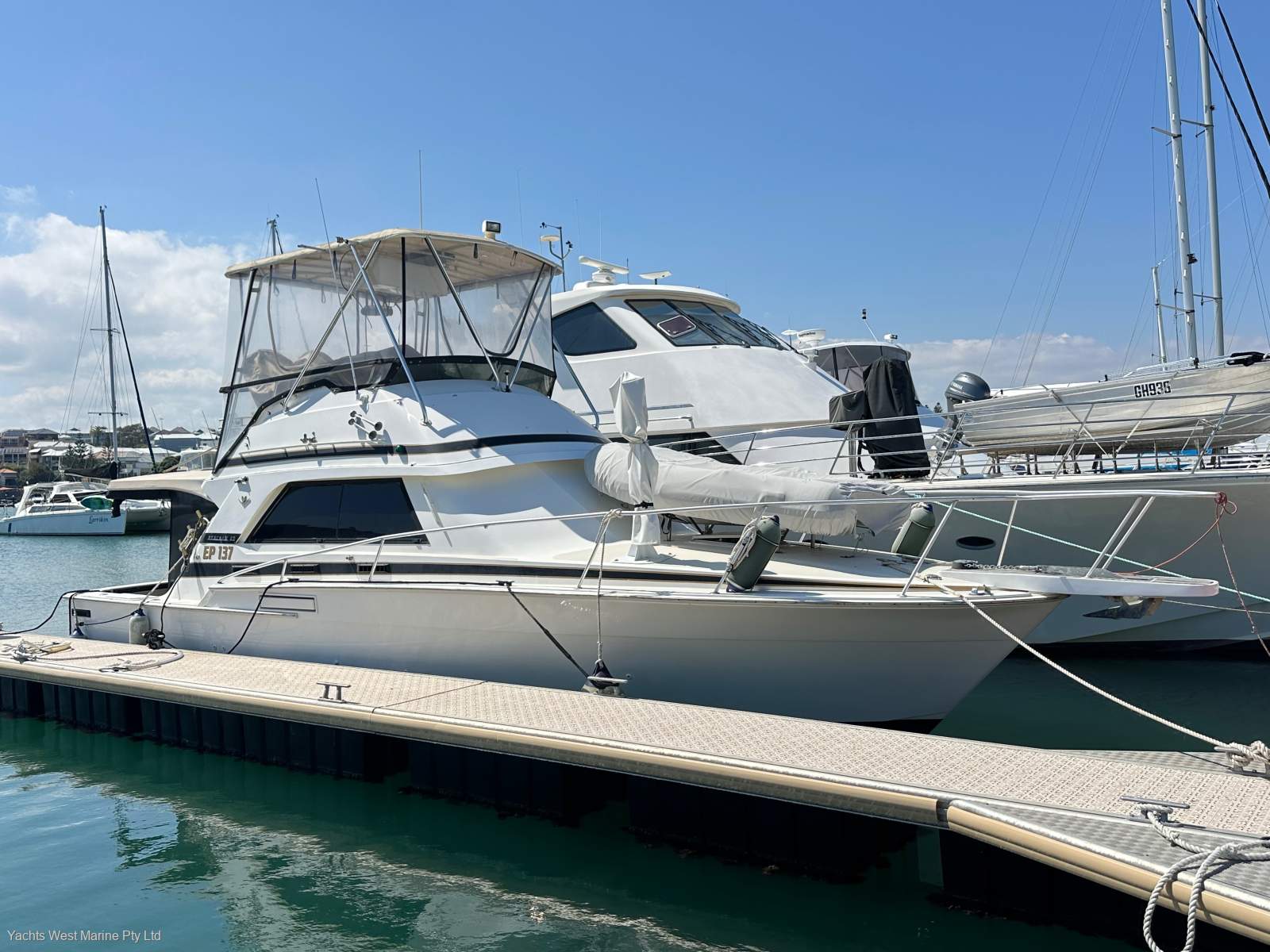 Bertram 37 Flybridge " 2 x Diesel Shaft Drives ":BERTRAM 37 by YACHTS WEST ph 9335 7788