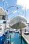Diesel Duck Classic 44:Dinghy clamped to stern for transport