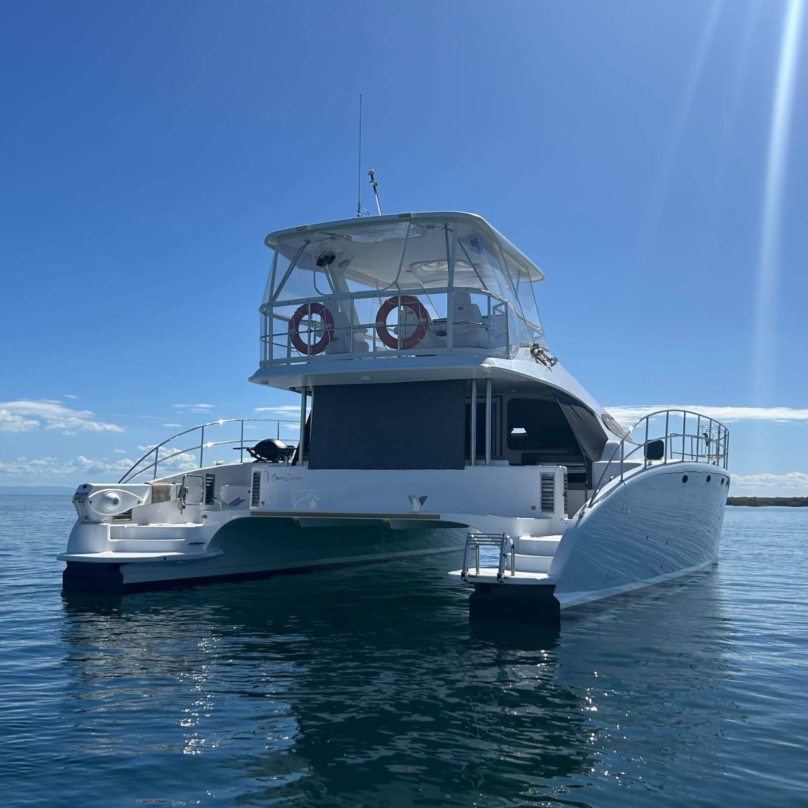 Fusion Catamarans 46 Professional refit and relaunch 2021:Rear starboard 1/4