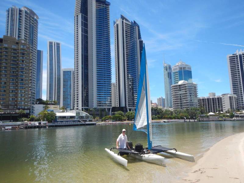 Hobie Tandem Island Kayak Outrigger & sailboat