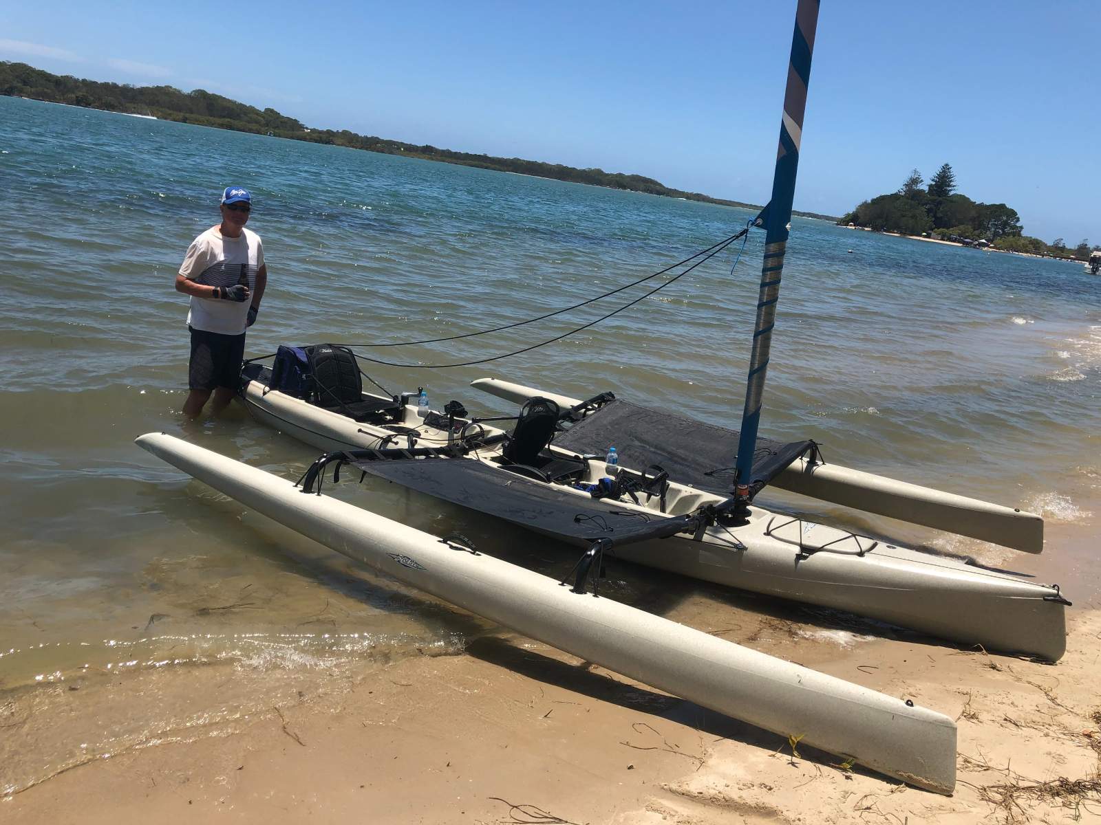 Hobie Tandem Island Kayak Outrigger & sailboat