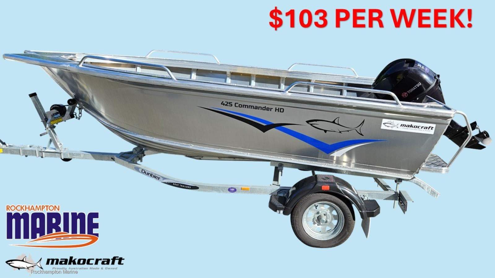 Makocraft 425 Commander HD Open B, M, T PACKAGE FROM ROCKHAMPTON MARINE!!