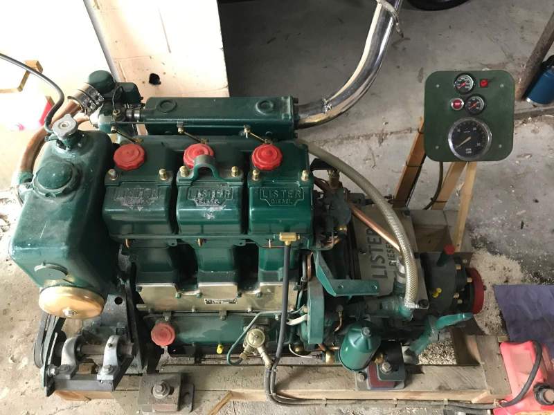 Lister HRW3 marine diesel engine, gearbox and spare for parts.